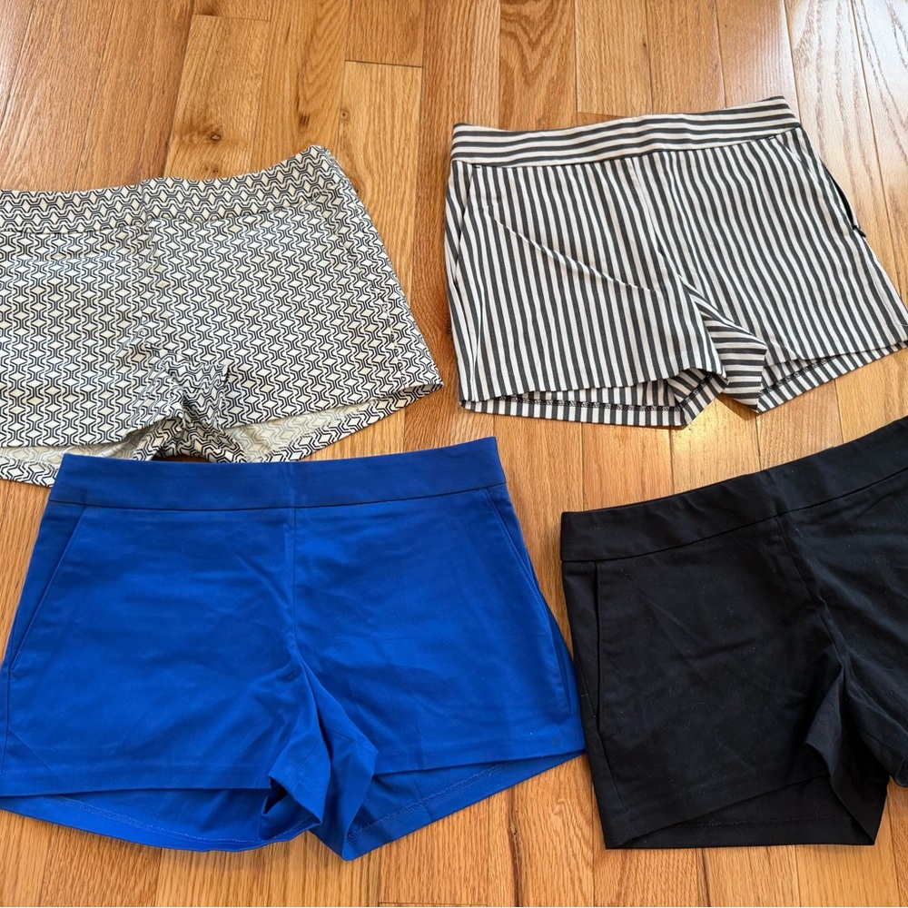 Express Women's High Waist Shorts - Black, Blue, Patterned, Striped